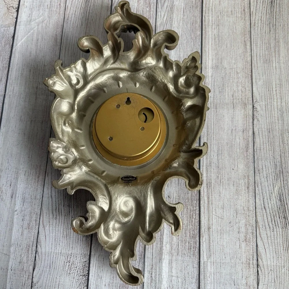 SYROCO Mid-century Modern Wall Clock Vintage Gold